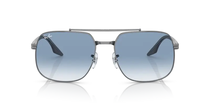 Ray - Ban Unisex RB3699 004/3F Occhiali da sole Metallo Grigio Blu Squadrata Normale Sfumato miniatura 2