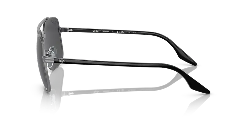 Ray - Ban Unisex RB3699 004/K8 Occhiali da sole Metallo Grigio Grigio Squadrata Polarizzata miniatura 3