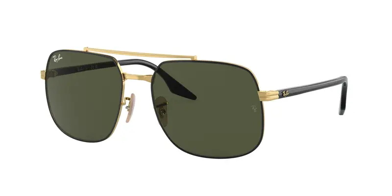 Ray - Ban Unisex RB3699  900031 Occhiali da sole Metallo Nero Verde Squadrata Normale