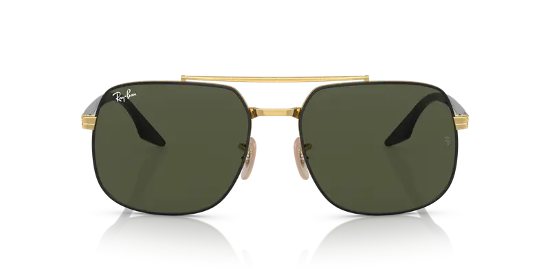 Ray - Ban Unisex RB3699 900031 Occhiali da sole Metallo Nero Verde Squadrata Normale miniatura 2