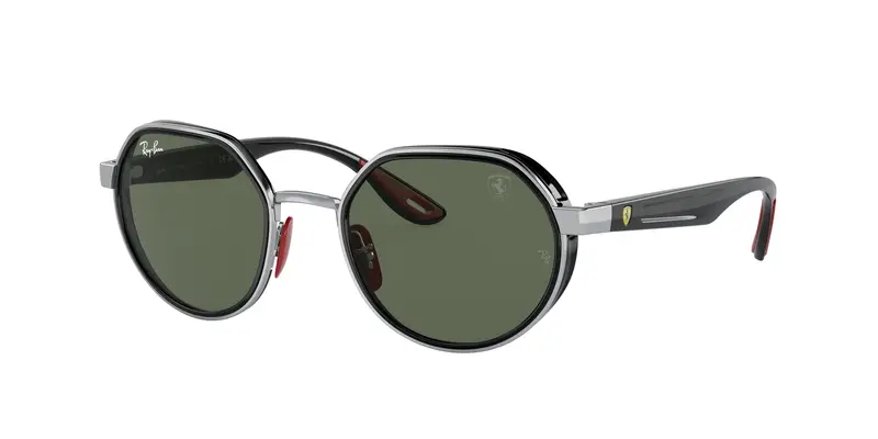 Ray - Ban Unisex RB3703M F00771 Occhiali da sole Metallo Argento Verde Geometrica Normale