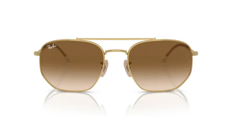 Unisex RB3707 001/51 Occhiali da sole Metallo Oro Marrone Geometrica Normale Sfumato miniatura 3