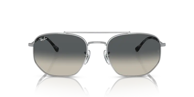 Ray - Ban Unisex RB3707 003/71 Occhiali da sole Metallo Argento Grigio Geometrica Normale Sfumato miniatura 2