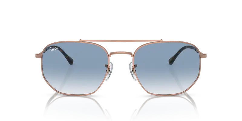 Ray - Ban Unisex RB3707 92023F Occhiali da sole Metallo Oro Blu Geometrica Normale Sfumato miniatura 2