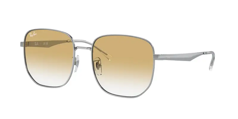 Ray - Ban Unisex RB3713D  003/2Q Occhiali da sole Metallo Argento Giallo Geometrica Normale Sfumato