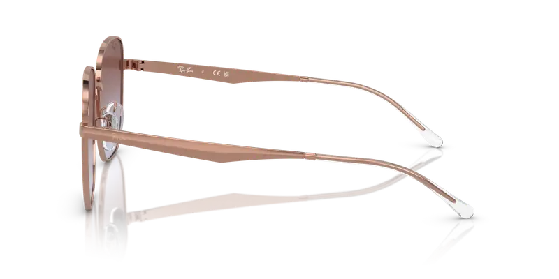 Ray - Ban Unisex RB3713D 9202I8 Occhiali da sole Metallo Oro Viola Geometrica Normale Sfumato miniatura 3