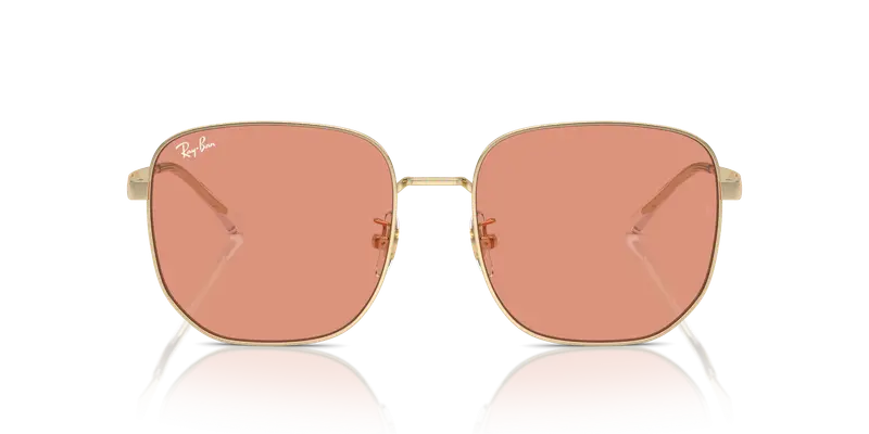 Ray - Ban Unisex RB3713D 921374 Occhiali da sole Metallo Oro Arancione Geometrica Normale miniatura 2