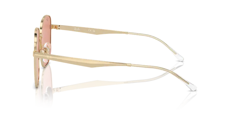 Ray - Ban Unisex RB3713D 921374 Occhiali da sole Metallo Oro Arancione Geometrica Normale miniatura 3