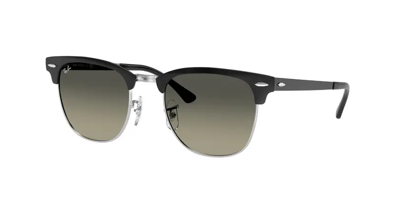 Ray - Ban Unisex RB3716 CLUBMASTER METAL 900471 Occhiali da sole Metallo Nero Grigio Squadrata Normale Sfumato