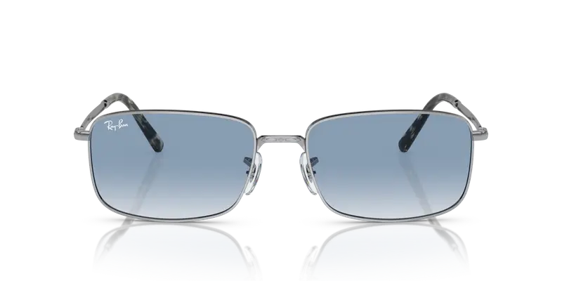 Ray - Ban Unisex RB3717 003/3F Occhiali da sole Metallo Argento Blu Squadrata Normale Sfumato miniatura 2