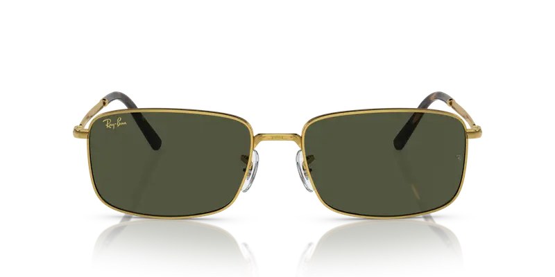 Ray - Ban Unisex RB3717 919631 Occhiali da sole Metallo Oro Verde Squadrata Normale miniatura 2