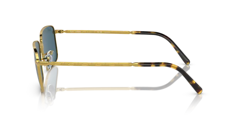 Ray - Ban Unisex RB3717 9196S2 Occhiali da sole Metallo Oro Blu Squadrata Polarizzata miniatura 3