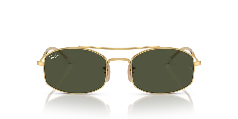 Ray - Ban Unisex RB3719 001/31 Occhiali da sole Metallo Oro G15 Rotonda Normale miniatura 2
