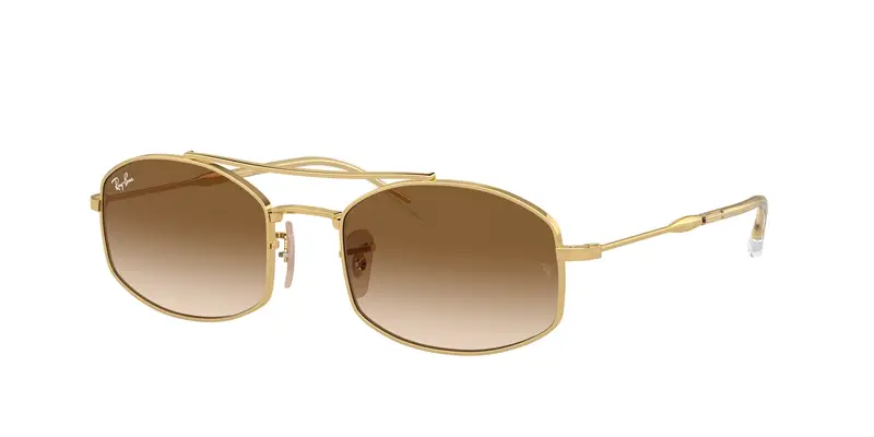 Ray - Ban Unisex RB3719 001/51 Occhiali da sole Metallo Oro Marrone Rotonda Normale Sfumato