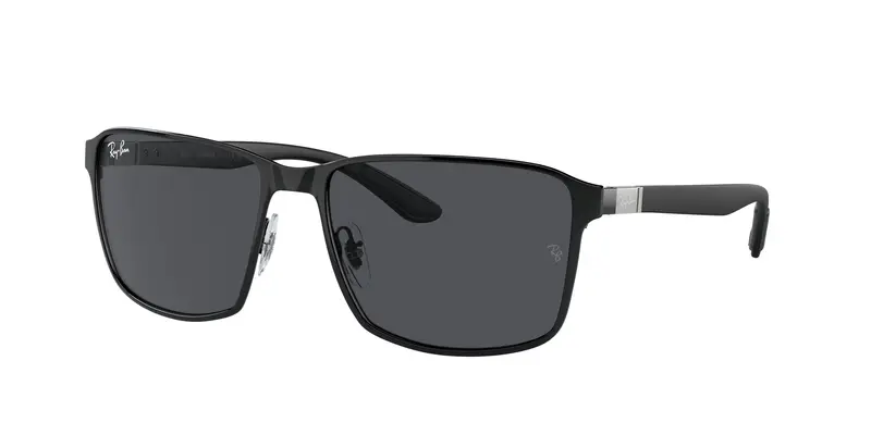 Ray - Ban Unisex RB3721 186/87 Occhiali da sole Metallo Nero Grigio Squadrata Normale