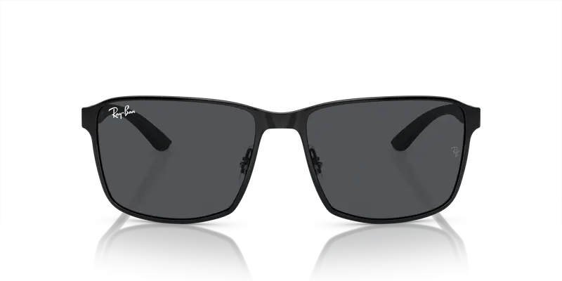 Ray - Ban Unisex RB3721 186/87 Occhiali da sole Metallo Nero Grigio Squadrata Normale miniatura 2