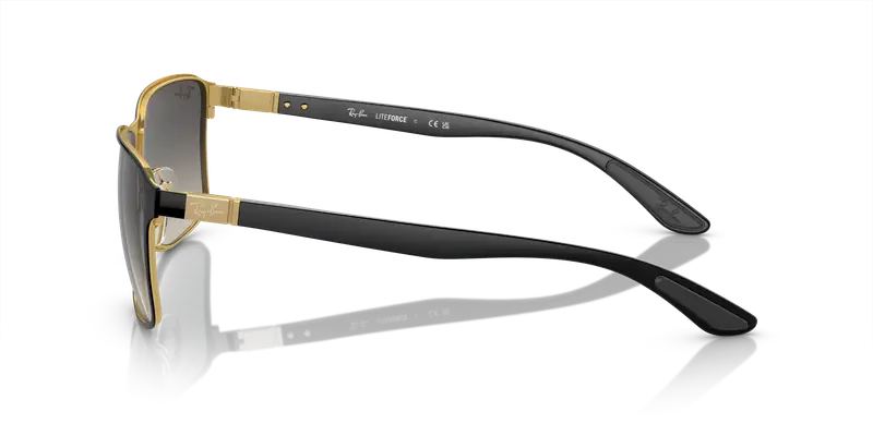 Ray - Ban Unisex RB3721 187/11 Occhiali da sole Metallo Nero Grigio Squadrata Normale Sfumato miniatura 3