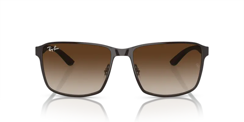 Ray - Ban Unisex RB3721 188/13 Occhiali da sole Metallo Marrone Marrone Squadrata Normale Sfumato miniatura 2