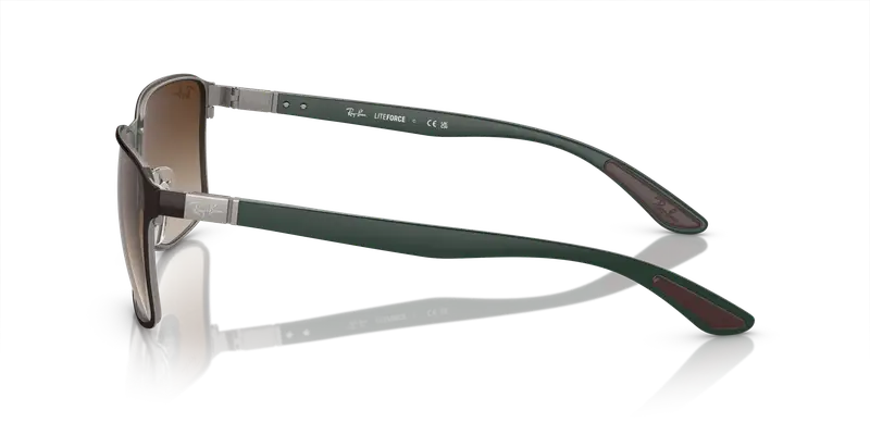 Ray - Ban Unisex RB3721 188/13 Occhiali da sole Metallo Marrone Marrone Squadrata Normale Sfumato miniatura 3