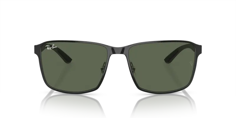 Ray - Ban Unisex RB3721 914471 Occhiali da sole Metallo Nero Verde Squadrata Normale miniatura 2