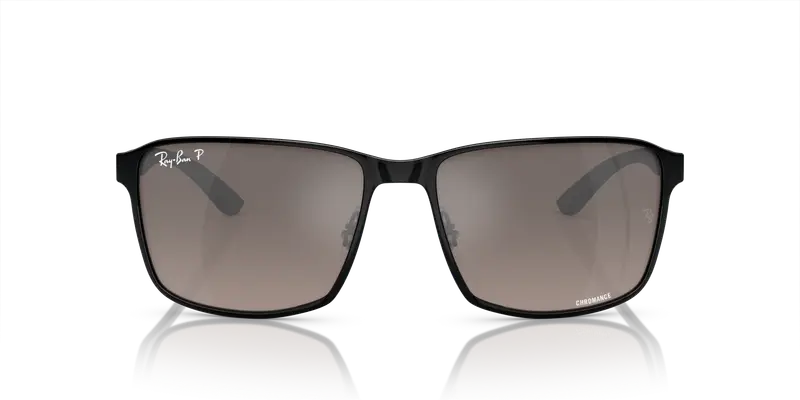 Ray - Ban Unisex RB3721CH 186/5J Occhiali da sole Metallo Nero Grigio Squadrata Polarizzata Specchiato miniatura 2