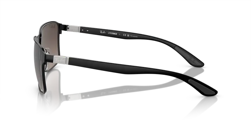 Ray - Ban Unisex RB3721CH 186/5J Occhiali da sole Metallo Nero Grigio Squadrata Polarizzata Specchiato miniatura 3