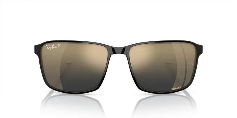 Ray - Ban Unisex RB3721CH 187/J0 Occhiali da sole Metallo Nero Blu Squadrata Polarizzata Specchiato miniatura 2