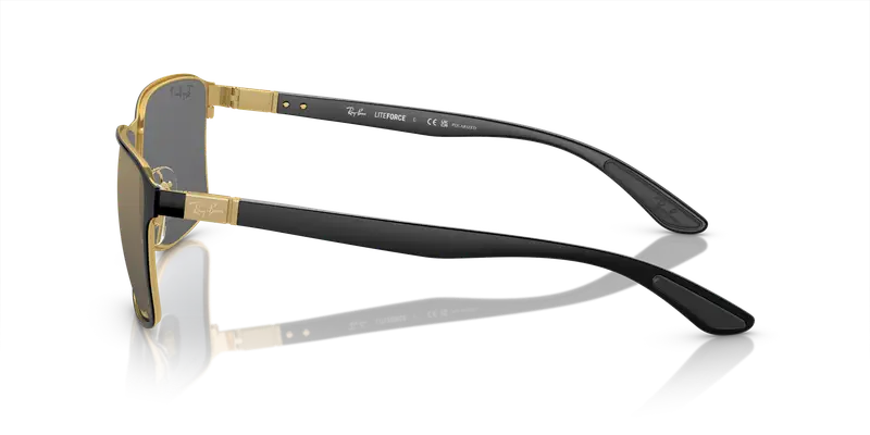 Ray - Ban Unisex RB3721CH 187/J0 Occhiali da sole Metallo Nero Blu Squadrata Polarizzata Specchiato miniatura 3