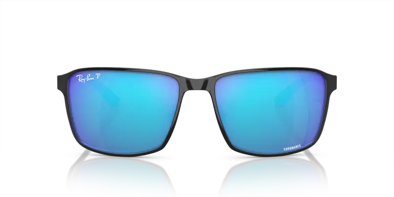 Ray - Ban Unisex RB3721CH 9144A1 Occhiali da sole Metallo Nero Blu Squadrata Polarizzata Specchiato miniatura 2