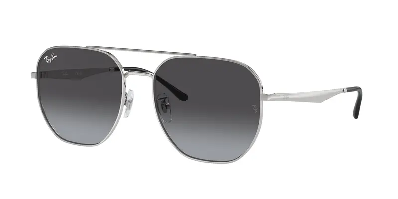 Ray - Ban Unisex RB3724D  003/8G Occhiali da sole Metallo Argento Grigio Geometrica Normale Sfumato