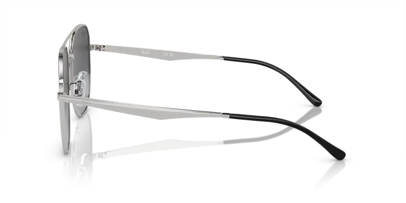 Ray - Ban Unisex RB3724D 003/8G Occhiali da sole Metallo Argento Grigio Geometrica Normale Sfumato miniatura 3