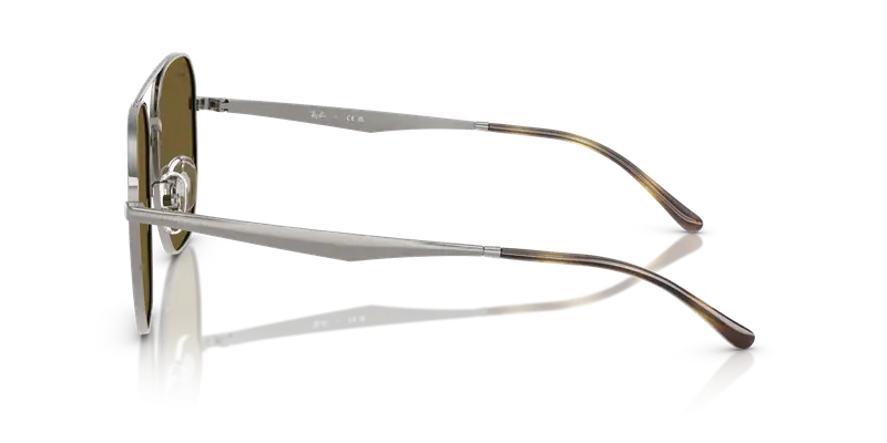 Ray - Ban Unisex RB3724D 004/73 Occhiali da sole Metallo Grigio Marrone Geometrica Normale miniatura 3