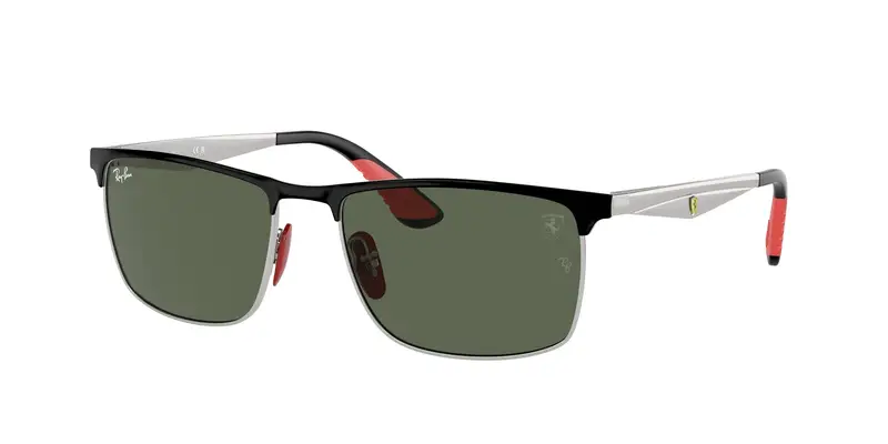 Ray - Ban Unisex RB3726M F06071 Occhiali da sole Metallo Nero Verde Squadrata Normale