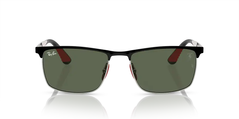 Ray - Ban Unisex RB3726M F06071 Occhiali da sole Metallo Nero Verde Squadrata Normale miniatura 2