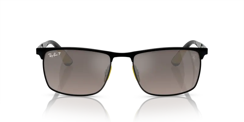 Ray - Ban Unisex RB3726M F0885J Occhiali da sole Metallo Nero Grigio Squadrata Polarizzata Specchiato miniatura 2