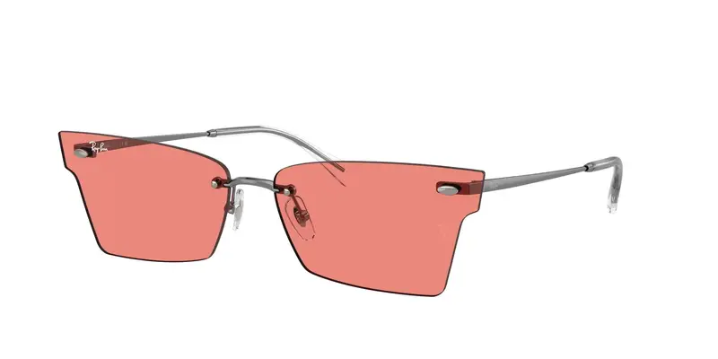 Ray - Ban Unisex RB3730 XIME 004/84 Occhiali da sole Metallo Grigio Rosa Geometrica Normale
