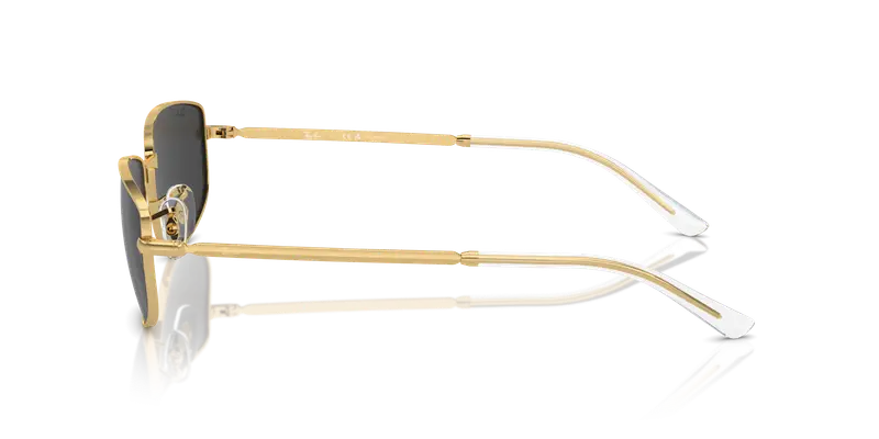 Ray - Ban Unisex RB3732 001/48 Occhiali da sole Metallo Oro Nero Geometrica Polarizzata Antiriflesso miniatura 3