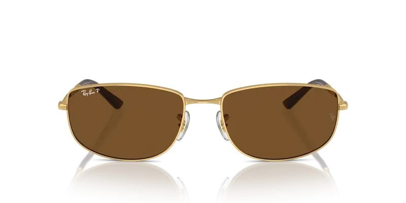 Ray - Ban Unisex RB3732 001/57 Occhiali da sole Metallo Oro Marrone Geometrica Polarizzata Antiriflesso miniatura 2