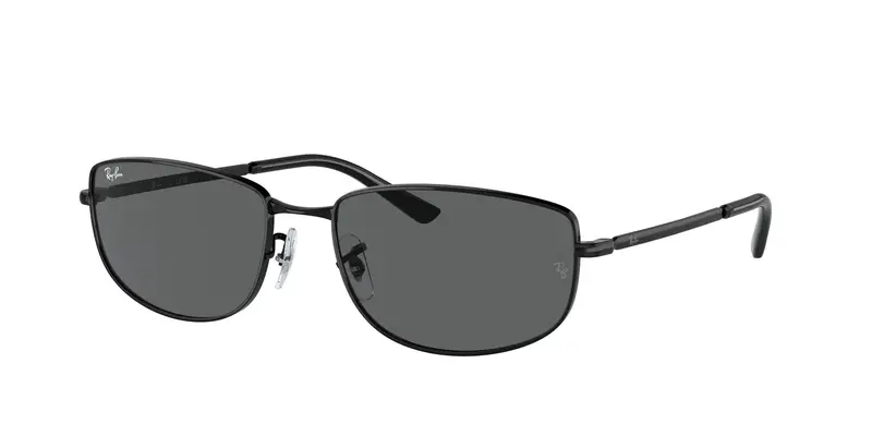 Ray - Ban Unisex RB3732 002/B1 Occhiali da sole Metallo Nero Grigio Geometrica Normale