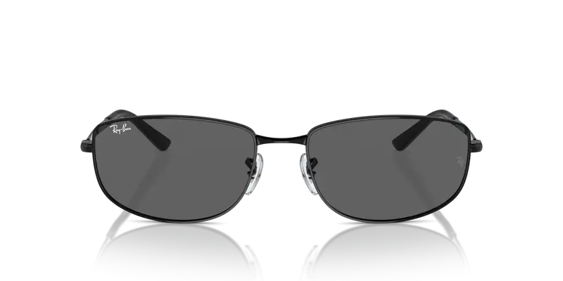 Ray - Ban Unisex RB3732 002/B1 Occhiali da sole Metallo Nero Grigio Geometrica Normale miniatura 2