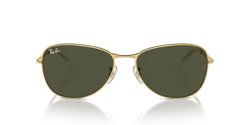 Ray - Ban Unisex RB3733 001/31 Occhiali da sole Metallo Oro Verde Pilot Normale miniatura 2