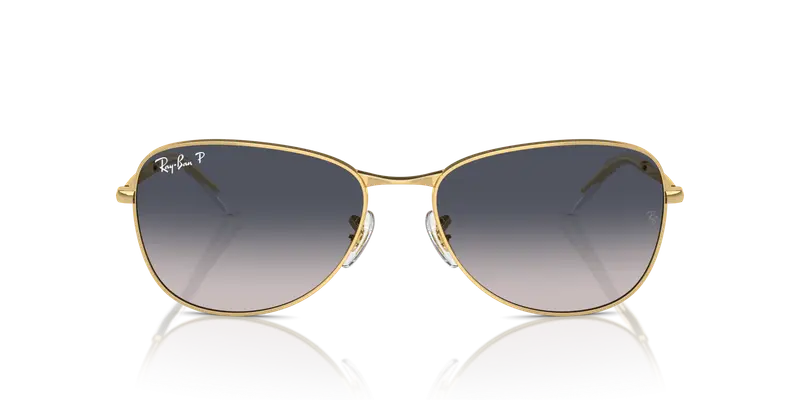 Ray - Ban Unisex RB3733 001/78 Occhiali da sole Metallo Oro Blu Pilot Polarizzata Sfumato miniatura 2