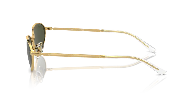 Ray - Ban Unisex RB3734 001/31 Occhiali da sole Metallo Oro Verde Geometrica Normale miniatura 3