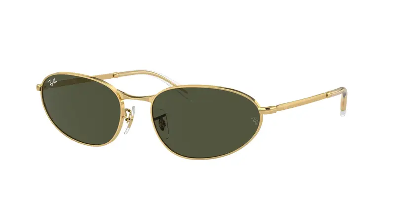 Ray - Ban Unisex RB3734 001/31 Occhiali da sole Metallo Oro Verde Geometrica Normale