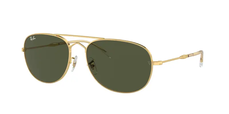 Ray - Ban Unisex RB3735 BAIN BRIDGE 001/31 Occhiali da sole Metallo Oro Verde Pilot Normale