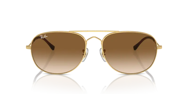 Ray - Ban Unisex RB3735 BAIN BRIDGE 001/51 Occhiali da sole Metallo Oro Marrone Pilot Normale Sfumato miniatura 2