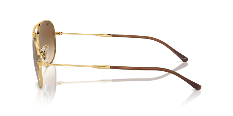 Ray - Ban Unisex RB3735 BAIN BRIDGE 001/51 Occhiali da sole Metallo Oro Marrone Pilot Normale Sfumato miniatura 3