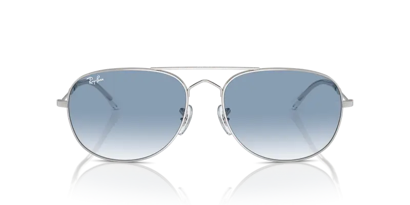 Ray - Ban Unisex RB3735 BAIN BRIDGE 003/3F Occhiali da sole Metallo Argento Blu Pilot Normale Sfumato miniatura 2