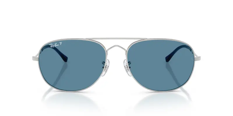 Unisex RB3735 BAIN BRIDGE 003/S2 Occhiali da sole Metallo Argento Blu Pilot Polarizzata miniatura 3