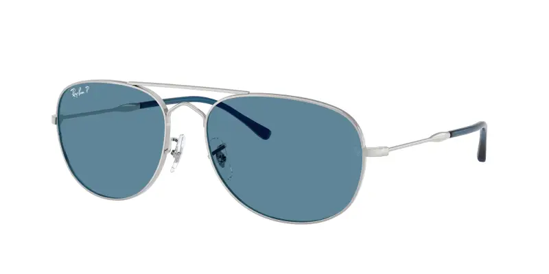 Unisex RB3735 BAIN BRIDGE 003/S2 Occhiali da sole Metallo Argento Blu Pilot Polarizzata